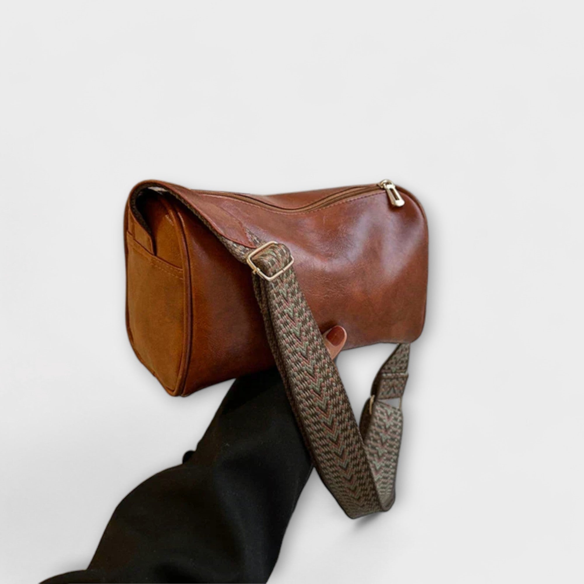 Dóra | Crossbody Táska Női Bőr Szőtt Pánttal