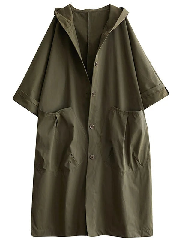 Dorottya | Trench Coat Hosszú Női Kapucnis Átmeneti Kabát