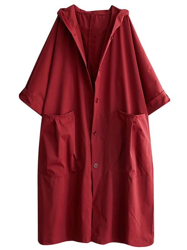 Dorottya | Trench Coat Hosszú Női Kapucnis Átmeneti Kabát