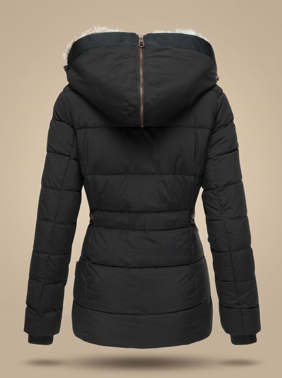 Elena | Daunenjacke Damen mit Kunstfell-Kapuze Gesteppt