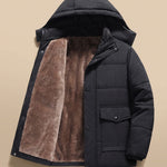 Elias | Daunenjacke Herren mit Kapuze Fleece-Futter Wasserabweisend