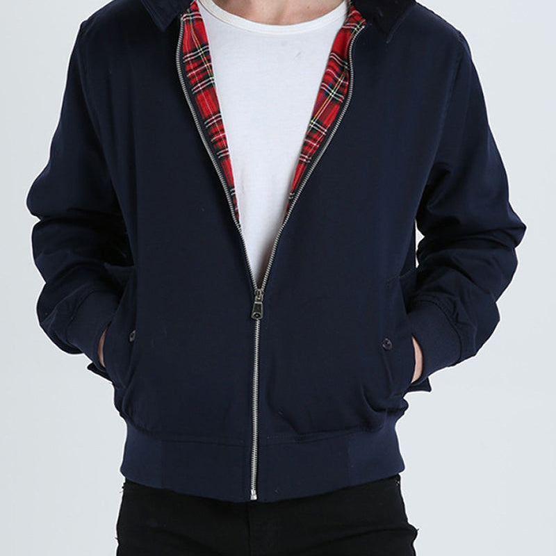 Elias | Harrington Jacke Herren Kariertes Innenfutter
