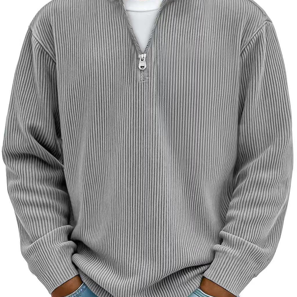 Elias | Hoodie Herren Half-Zip Strukturstrick Langarm