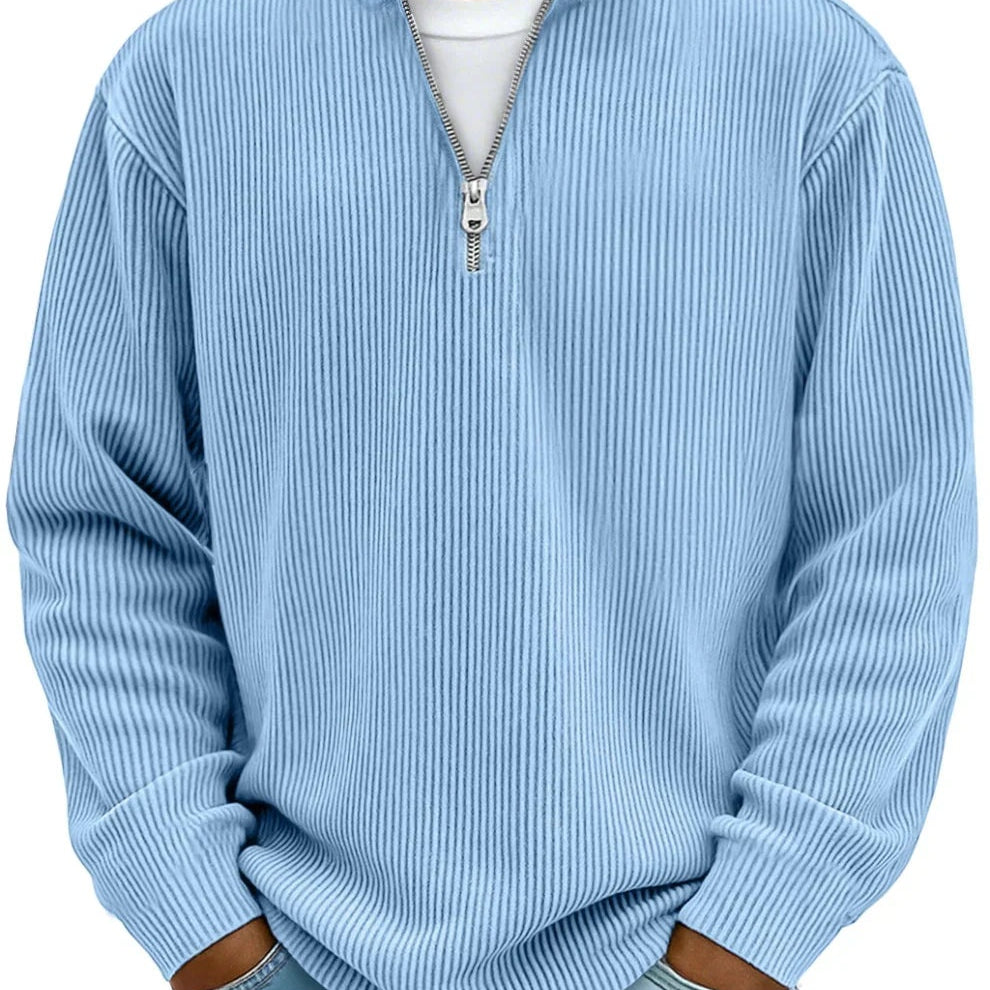 Elias | Hoodie Herren Half-Zip Strukturstrick Langarm