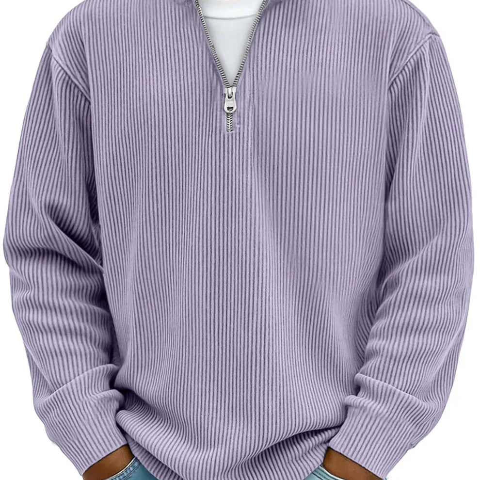 Elias | Hoodie Herren Half-Zip Strukturstrick Langarm