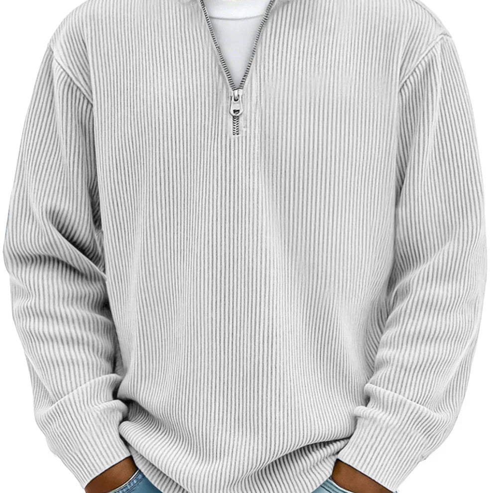 Elias | Hoodie Herren Half-Zip Strukturstrick Langarm