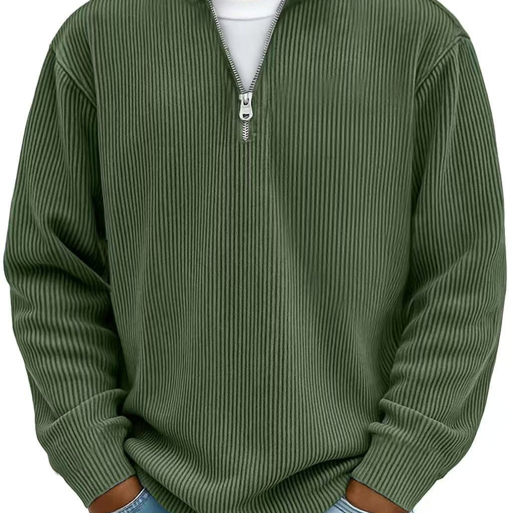 Elias | Hoodie Herren Half-Zip Strukturstrick Langarm