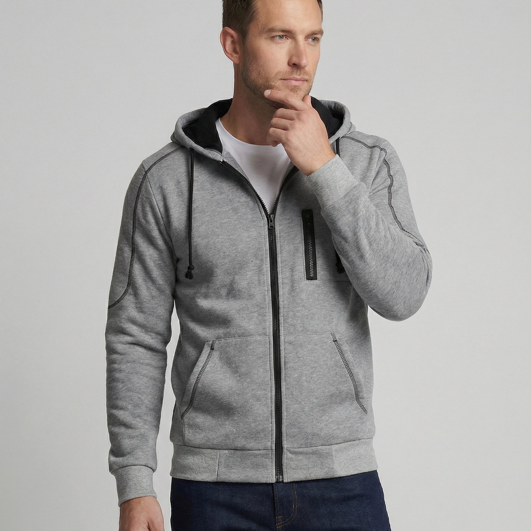 Elias | Hoodie Herren mit Kapuze und Reissverschluss