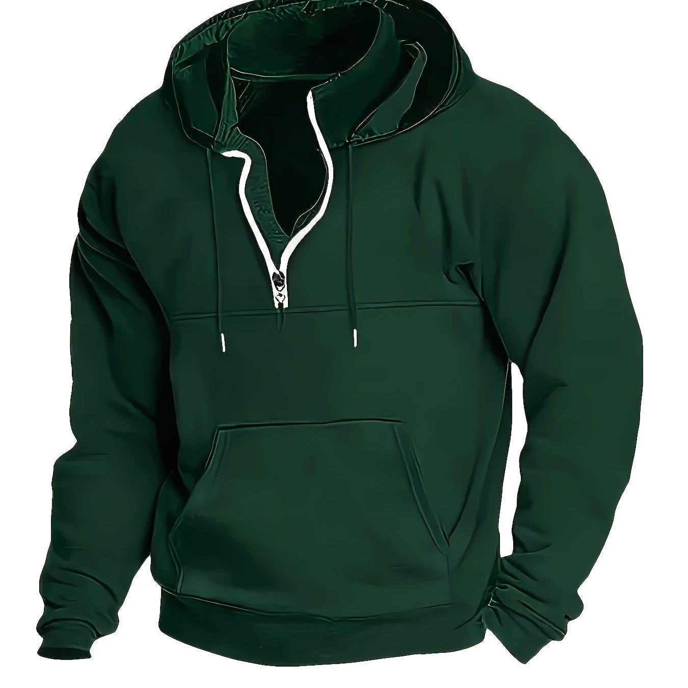 Elias | Sweatshirt Herren Quarter Zip mit Kapuze Kängurutasche