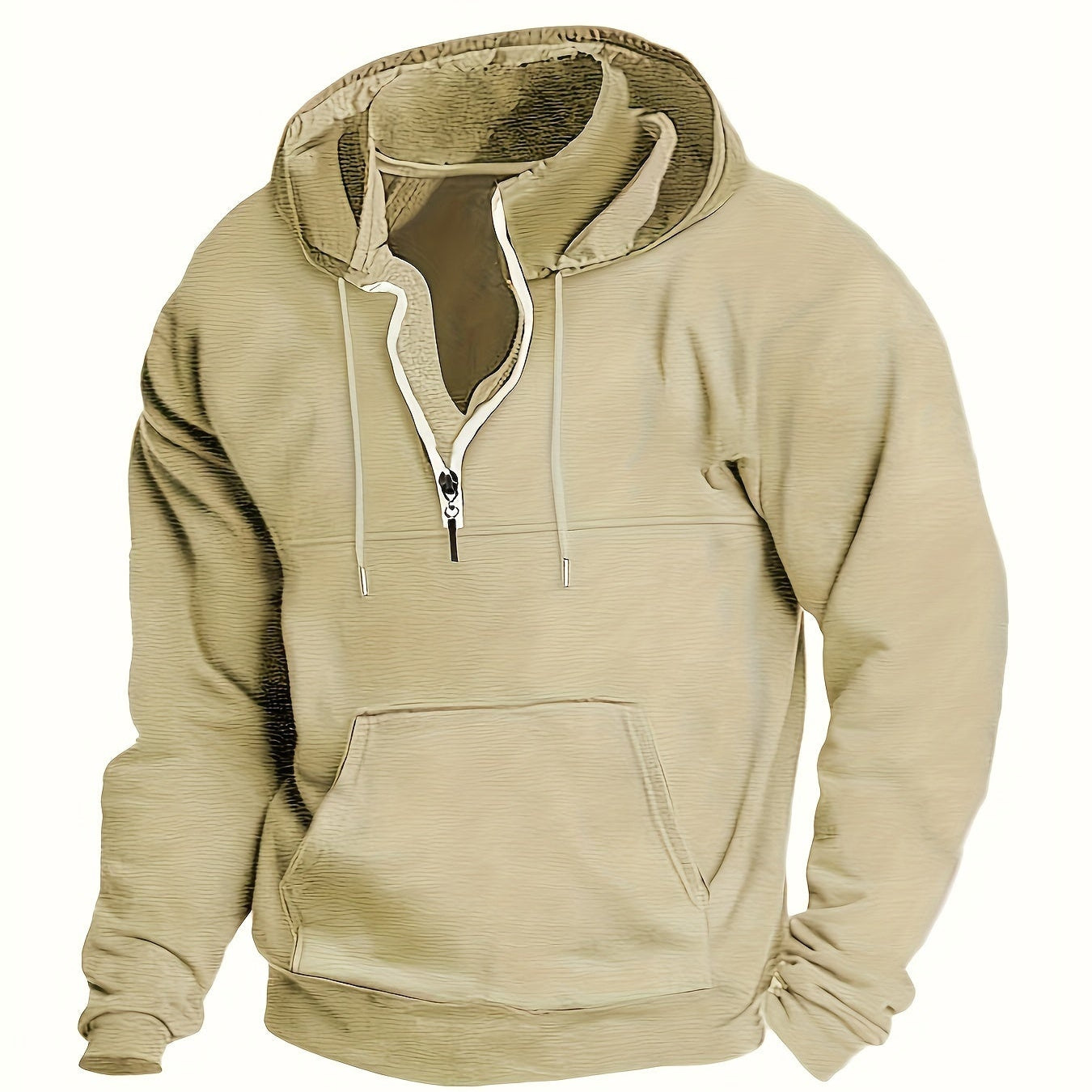 Elias | Sweatshirt Herren Quarter Zip mit Kapuze Kängurutasche
