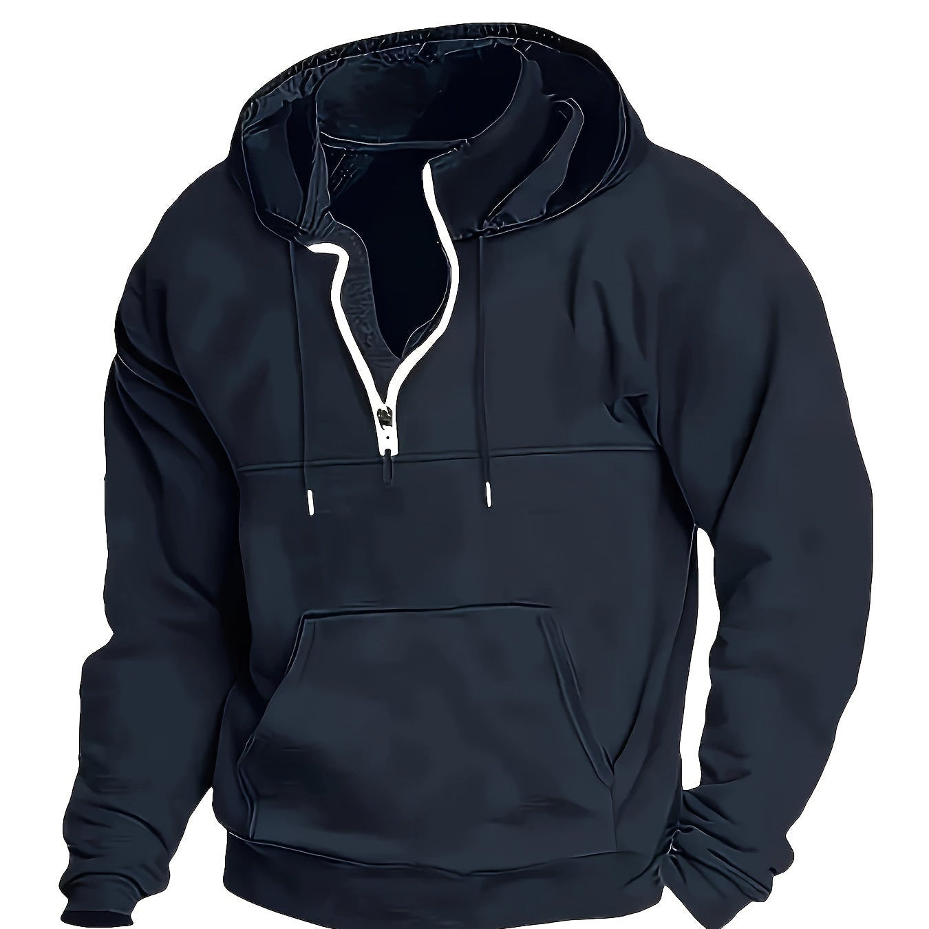 Elias | Sweatshirt Herren Quarter Zip mit Kapuze Kängurutasche