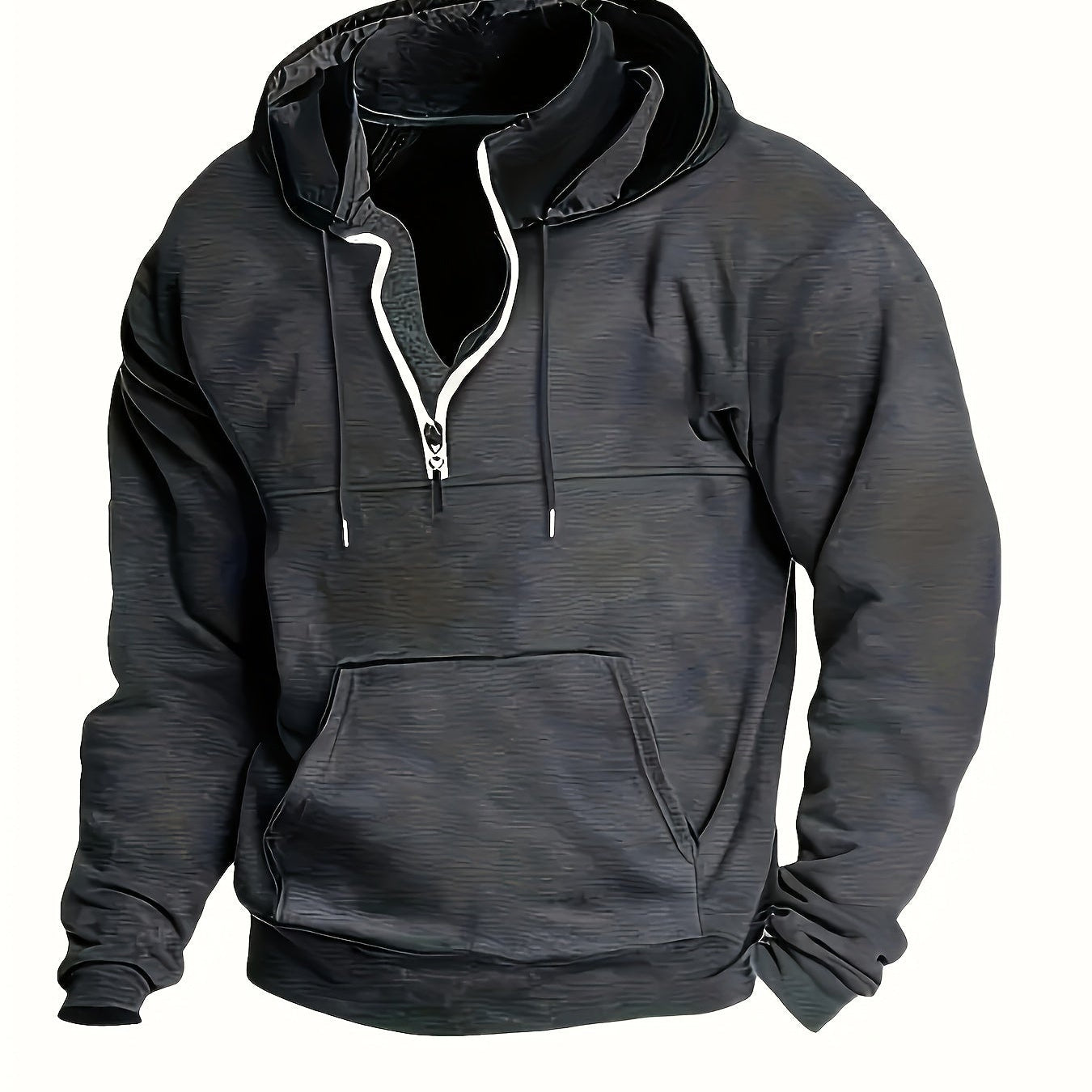 Elias | Sweatshirt Herren Quarter Zip mit Kapuze Kängurutasche