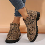 Elisa | Chelsea Boots Damen Leopardenmuster Plateau Reissverschluss