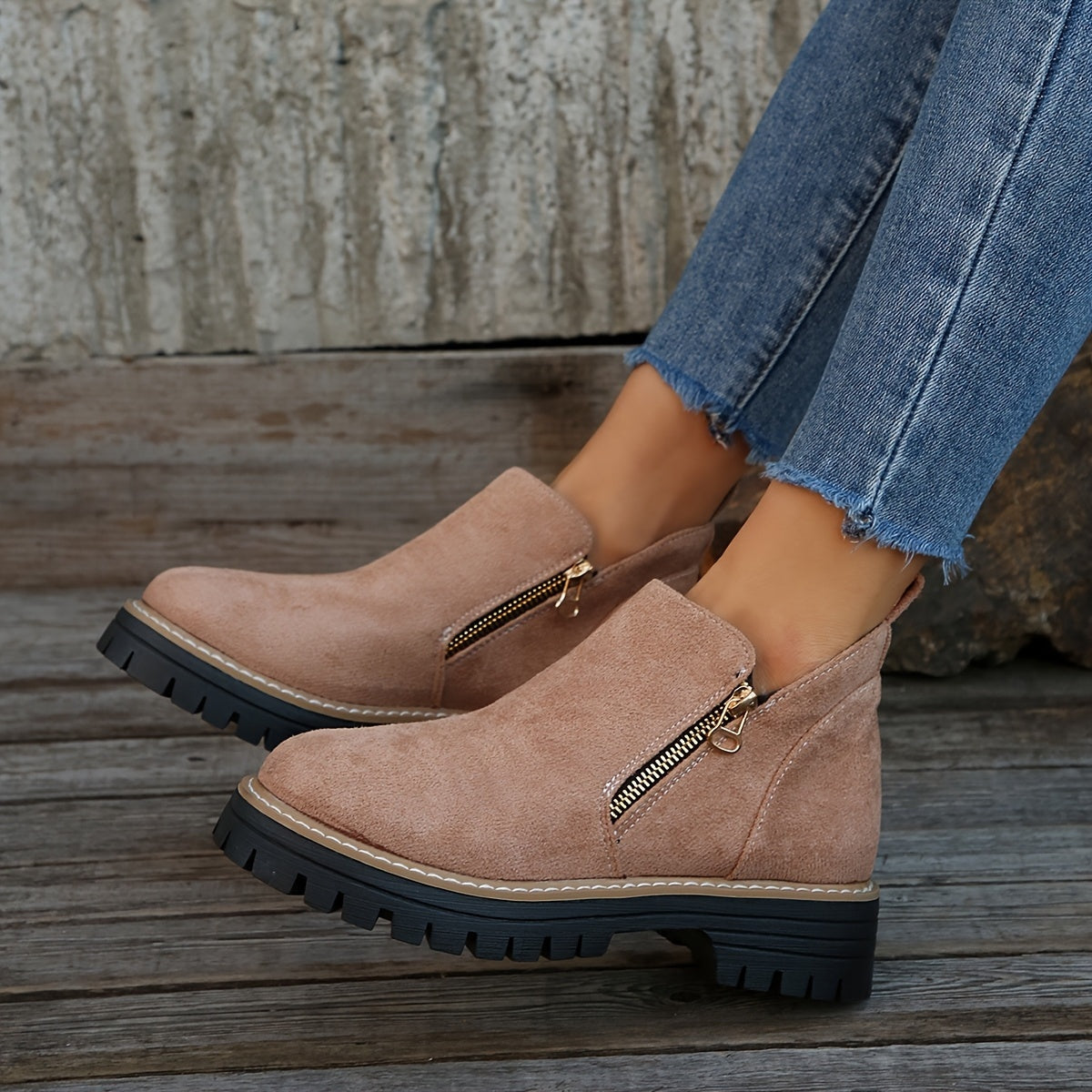 Elisa | Chelsea Boots Damen Leopardenmuster Plateau Reissverschluss