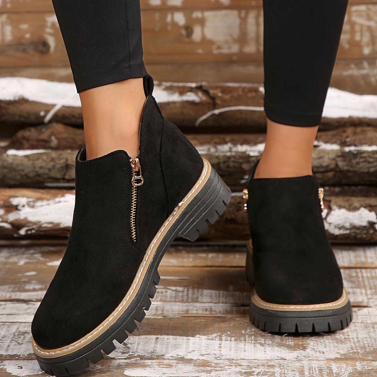 Elisa | Chelsea Boots Damen Leopardenmuster Plateau Reissverschluss