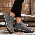 Elisa | Chelsea Boots Damen Leopardenmuster Plateau Reissverschluss