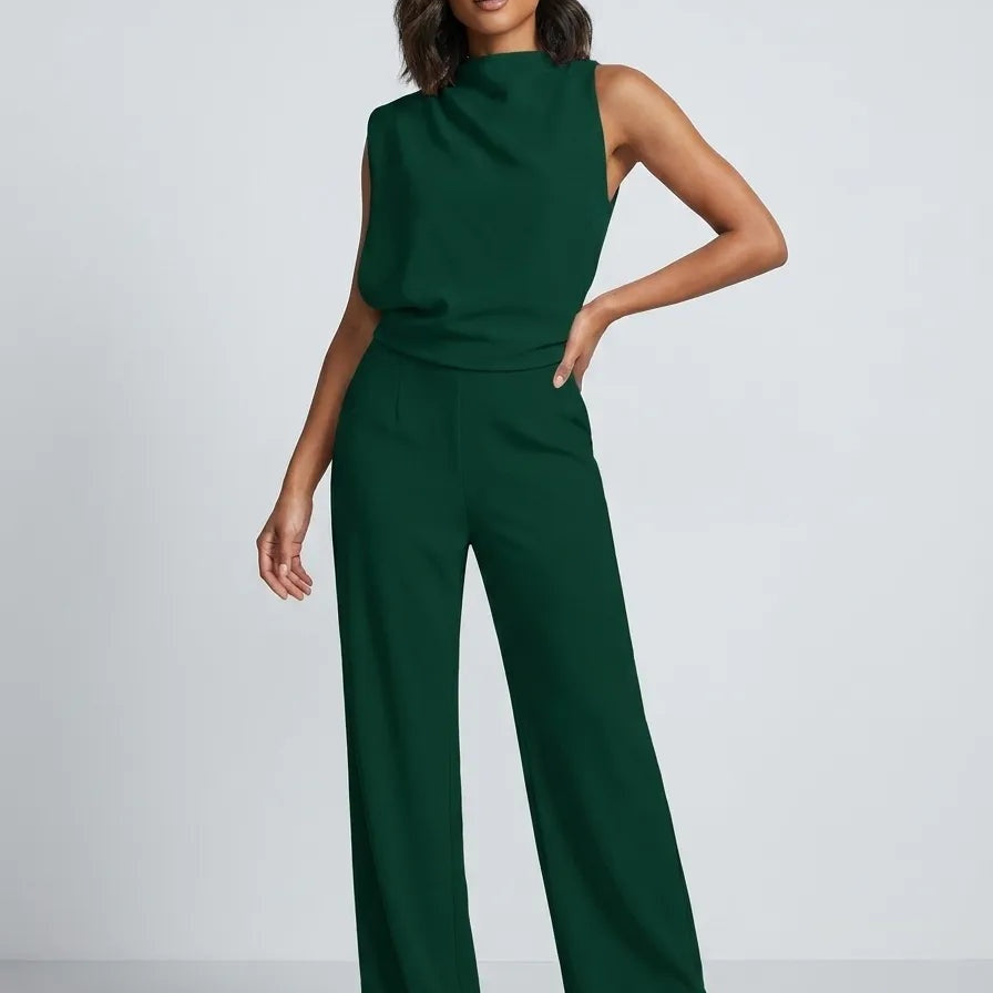 Elisa | Overall Damen Ärmellos Weites Bein Eleganter Einteiler