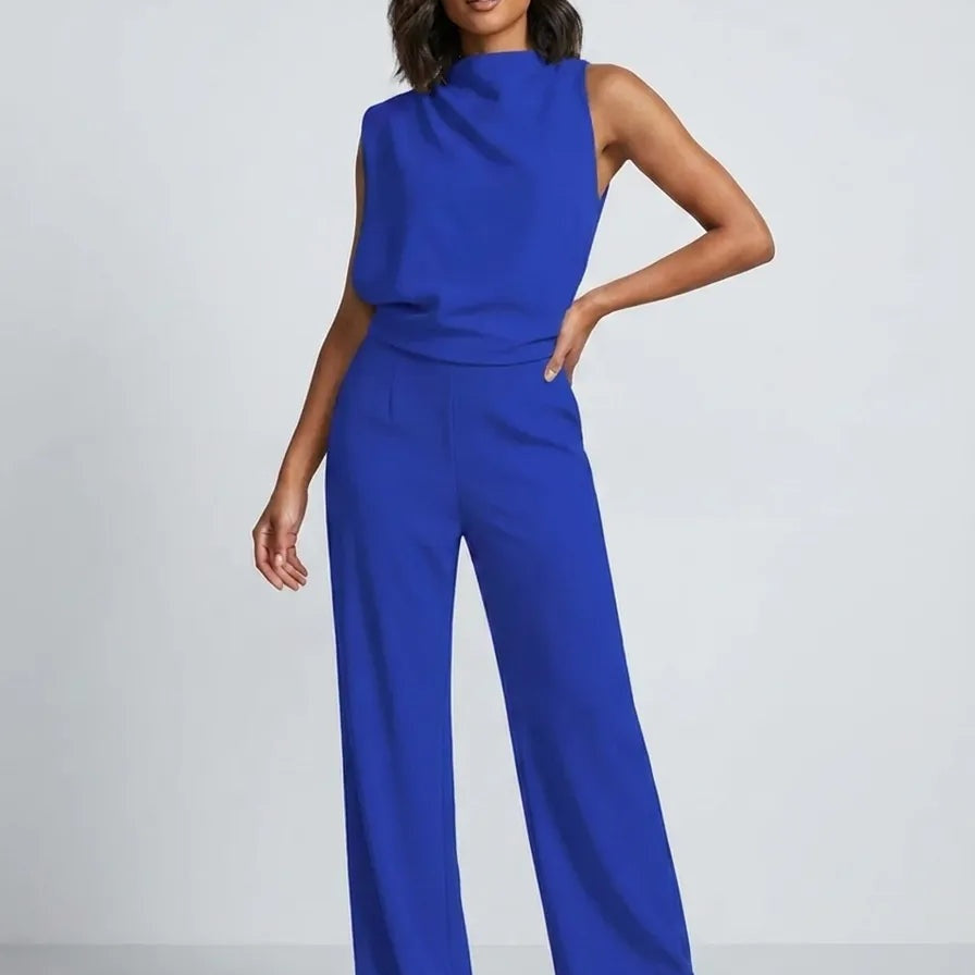 Elisa | Overall Damen Ärmellos Weites Bein Eleganter Einteiler