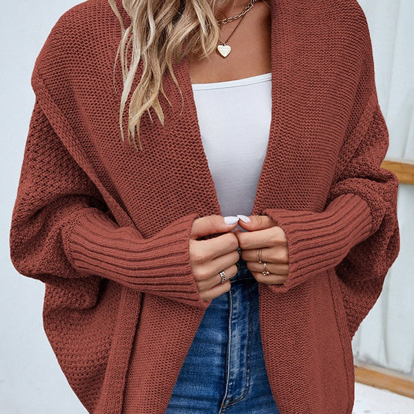Elisa | Strickjacke Damen Oversize Cardigan mit Dolmanärmeln