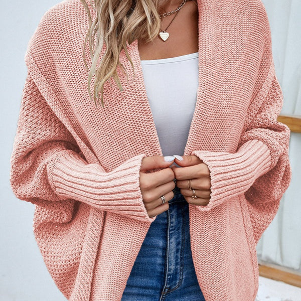 Elisa | Strickjacke Damen Oversize Cardigan mit Dolmanärmeln