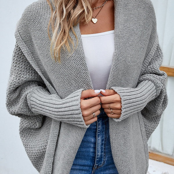 Elisa | Strickjacke Damen Oversize Cardigan mit Dolmanärmeln