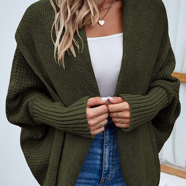 Elisa | Strickjacke Damen Oversize Cardigan mit Dolmanärmeln