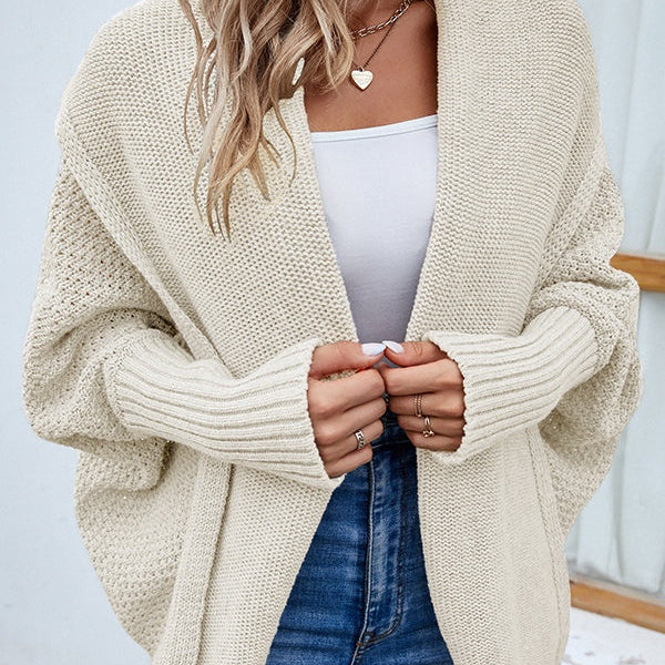 Elisa | Strickjacke Damen Oversize Cardigan mit Dolmanärmeln