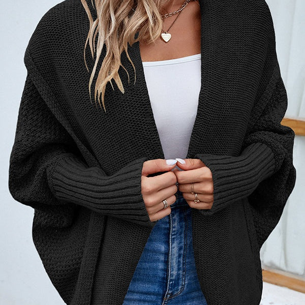 Elisa | Strickjacke Damen Oversize Cardigan mit Dolmanärmeln