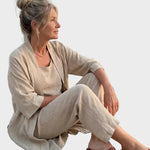 Emese | Len Szett Női Blúz Nadrág Kimono