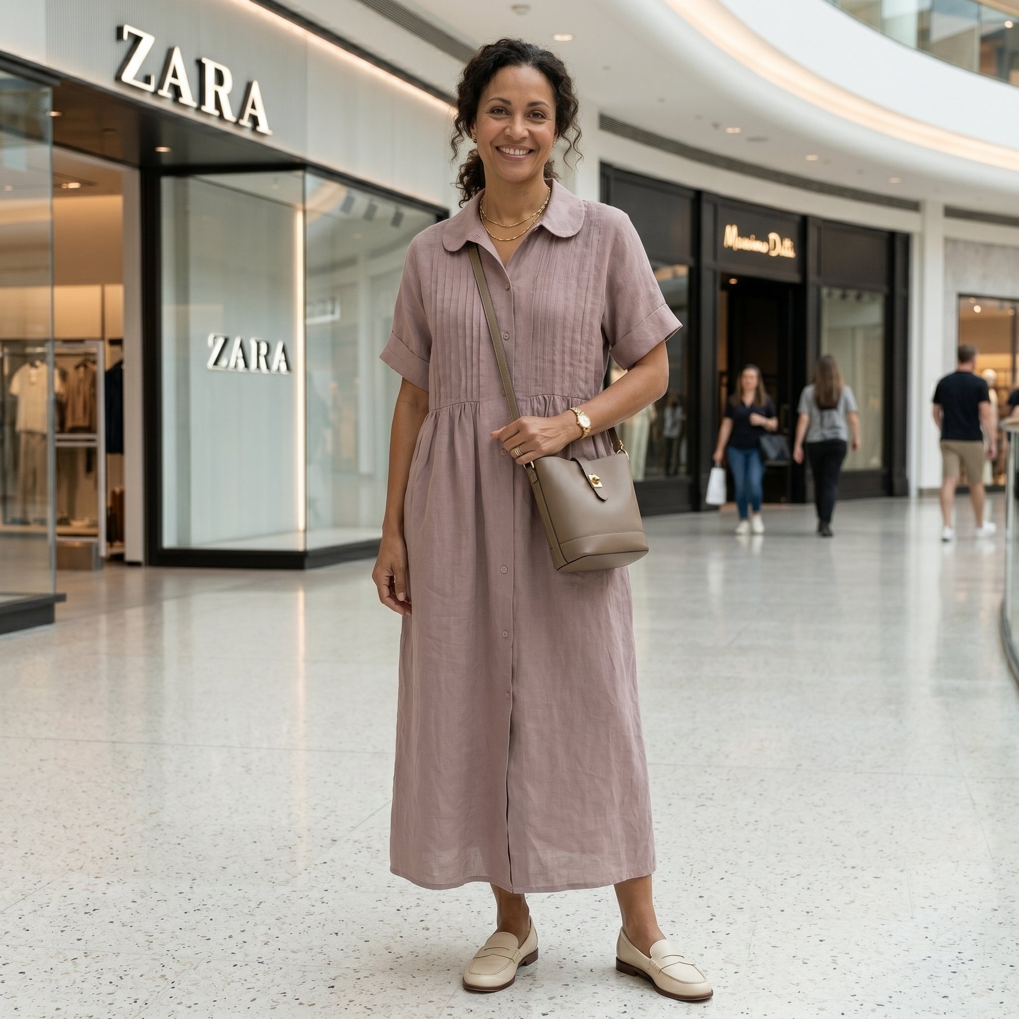 Erika | Len Ing Ruha Női Midi Pliszírozott