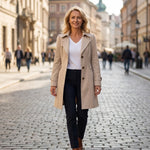 Erika | Trench Coat Női Klasszikus Gombos Átmeneti Kabát