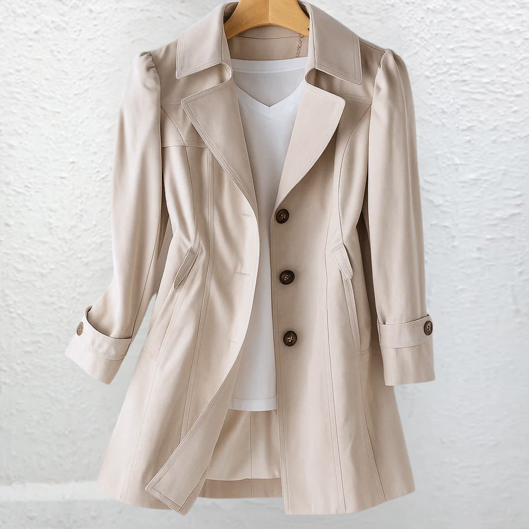 Erika | Trench Coat Női Klasszikus Gombos Átmeneti Kabát