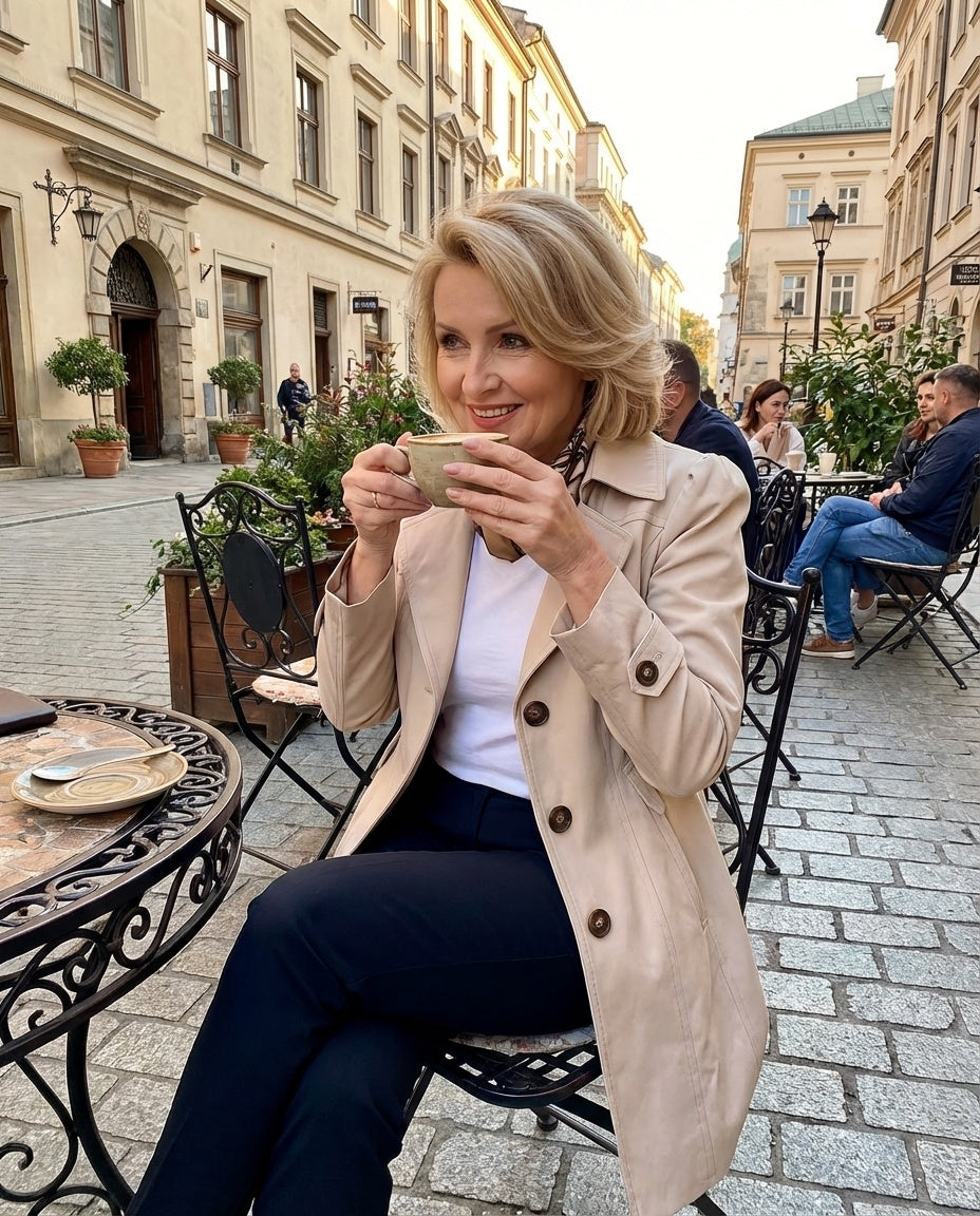 Erika | Trench Coat Női Klasszikus Gombos Átmeneti Kabát