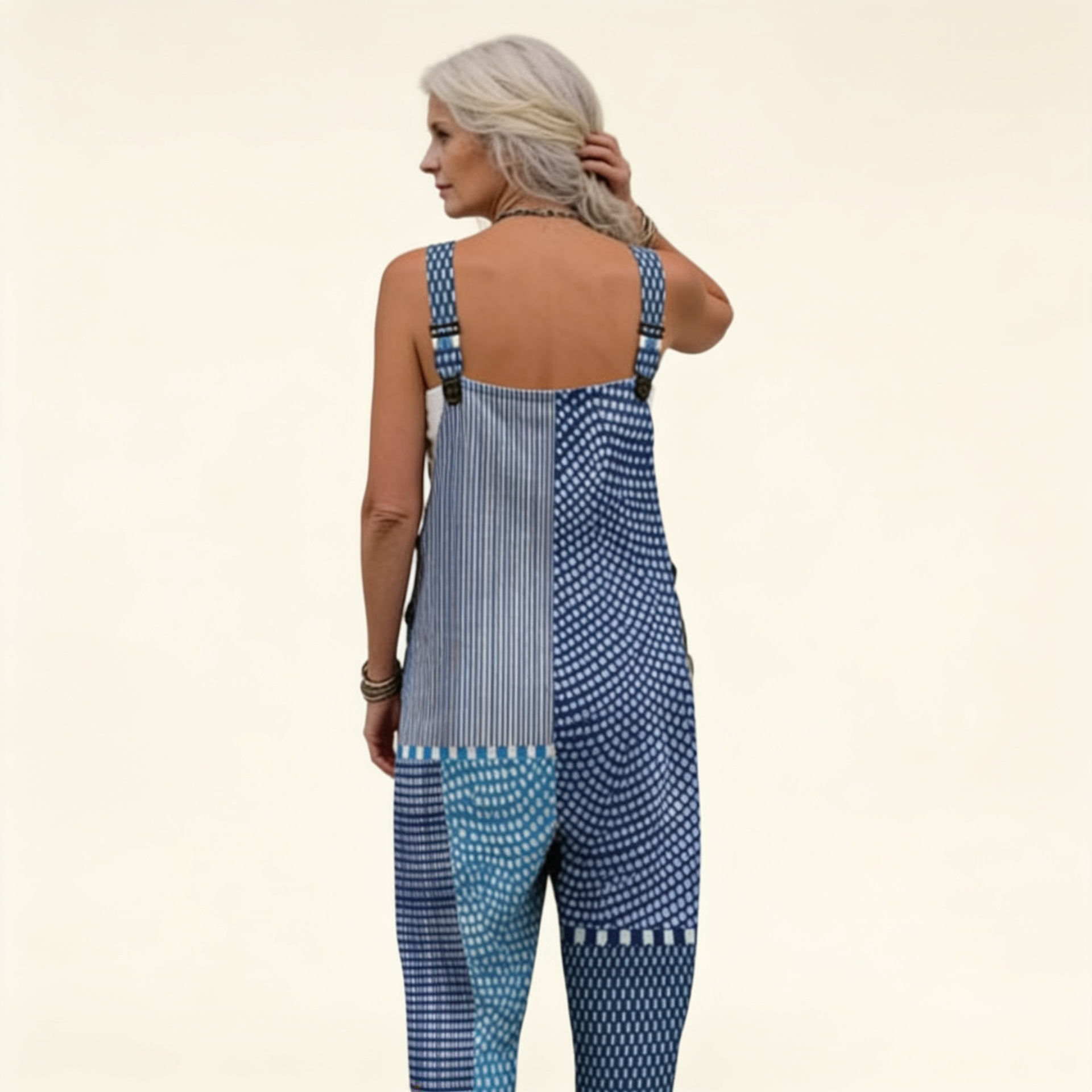 Erzsébet | Overall Női Patchwork Mintás Laza Szabás