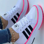 Estelle | Sneaker Damen Plateau Schnürer Gestreifte Sohle