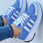Estelle | Sneaker Damen Plateau Schnürer Gestreifte Sohle