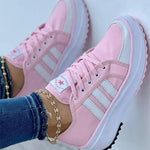 Estelle | Sneaker Damen Plateau Schnürer Gestreifte Sohle