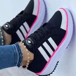Estelle | Sneaker Damen Plateau Schnürer Gestreifte Sohle