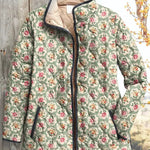 Estelle | Steppjacke Damen Patchwork Floral Stehkragen