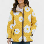 Estelle | Steppjacke Damen Patchwork Floral Stehkragen