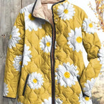 Estelle | Steppjacke Damen Patchwork Floral Stehkragen