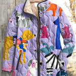 Estelle | Steppjacke Damen Patchwork Floral Stehkragen
