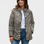 Estelle | Steppjacke Damen Patchwork Floral Stehkragen