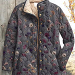 Estelle | Steppjacke Damen Patchwork Floral Stehkragen