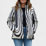 Estelle | Steppjacke Damen Patchwork Floral Stehkragen