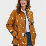 Estelle | Steppjacke Damen Patchwork Floral Stehkragen