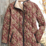 Estelle | Steppjacke Damen Patchwork Floral Stehkragen