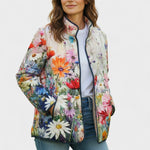 Estelle | Steppjacke Damen Patchwork Floral Stehkragen