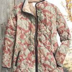 Estelle | Steppjacke Damen Patchwork Floral Stehkragen