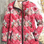 Estelle | Steppjacke Damen Patchwork Floral Stehkragen